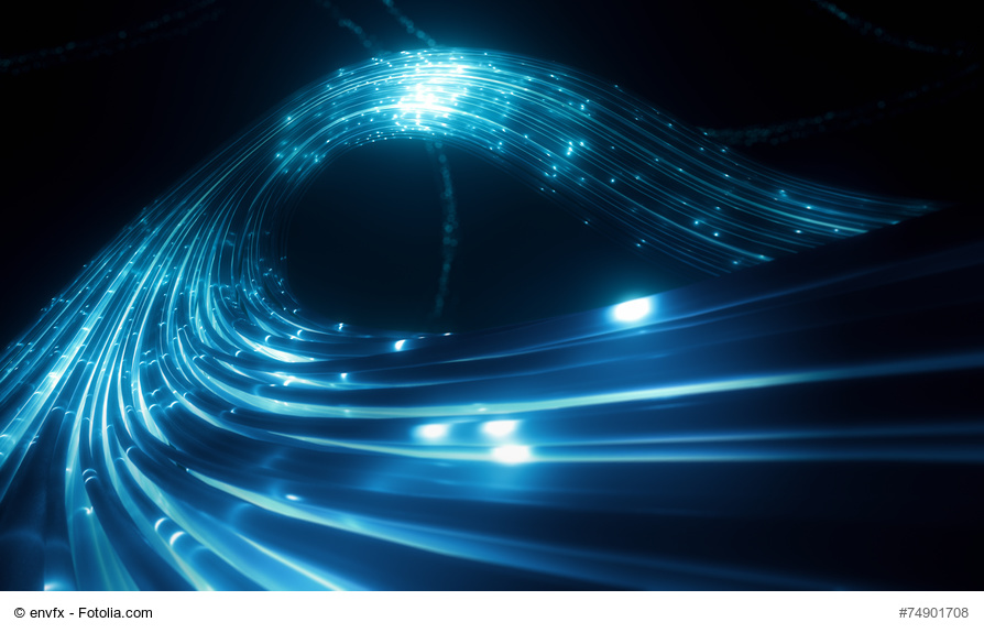 Blaue leuchtende Kabel