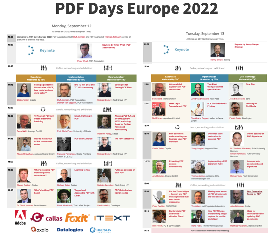 PDF Days 2022 Agenda
