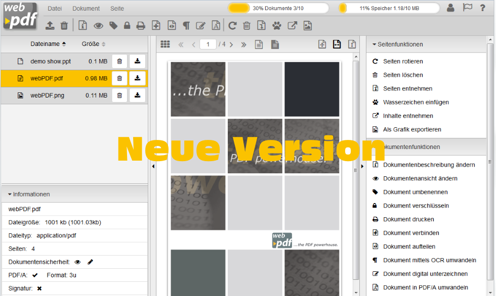 Neue Version webportal