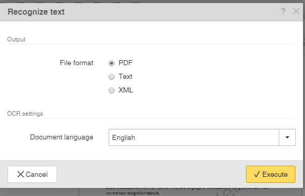 OCR in webPDF portal