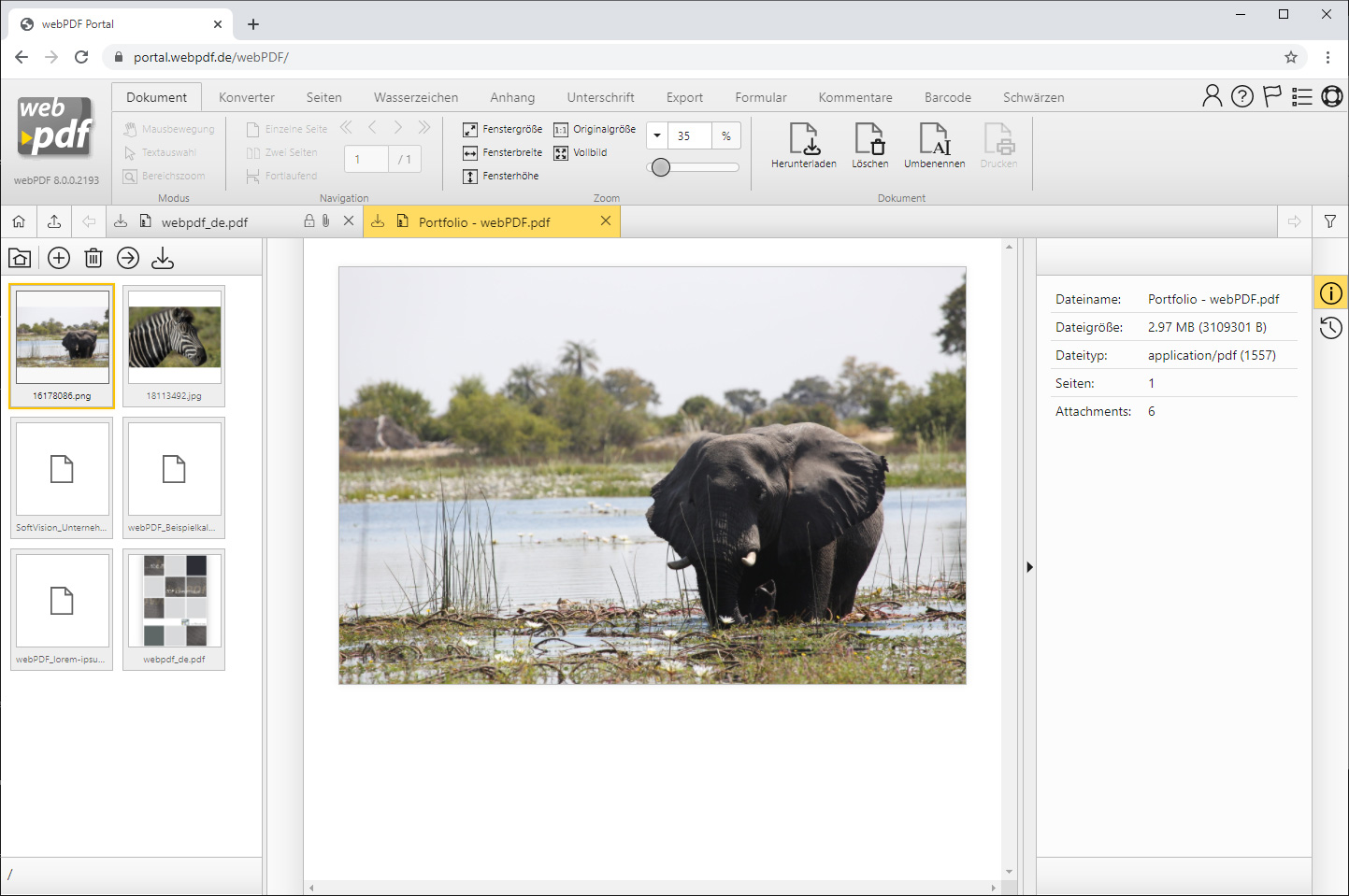 PDF-Portfolio im webPDF Webportal erstellen
