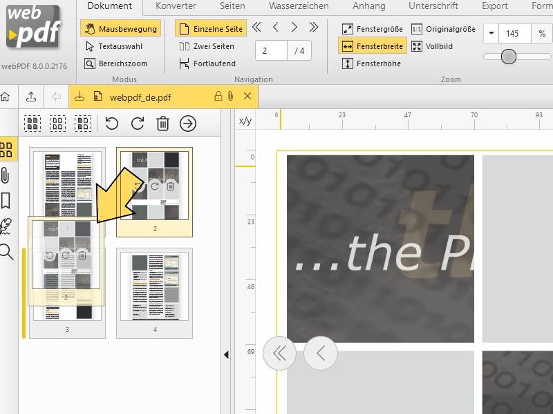 Seiten im PDF per Drag&Drop verschieben